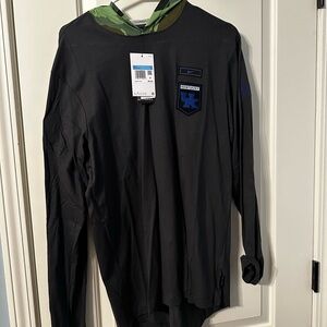 Nike Black Long Sleeve Shirt with Blue Logo